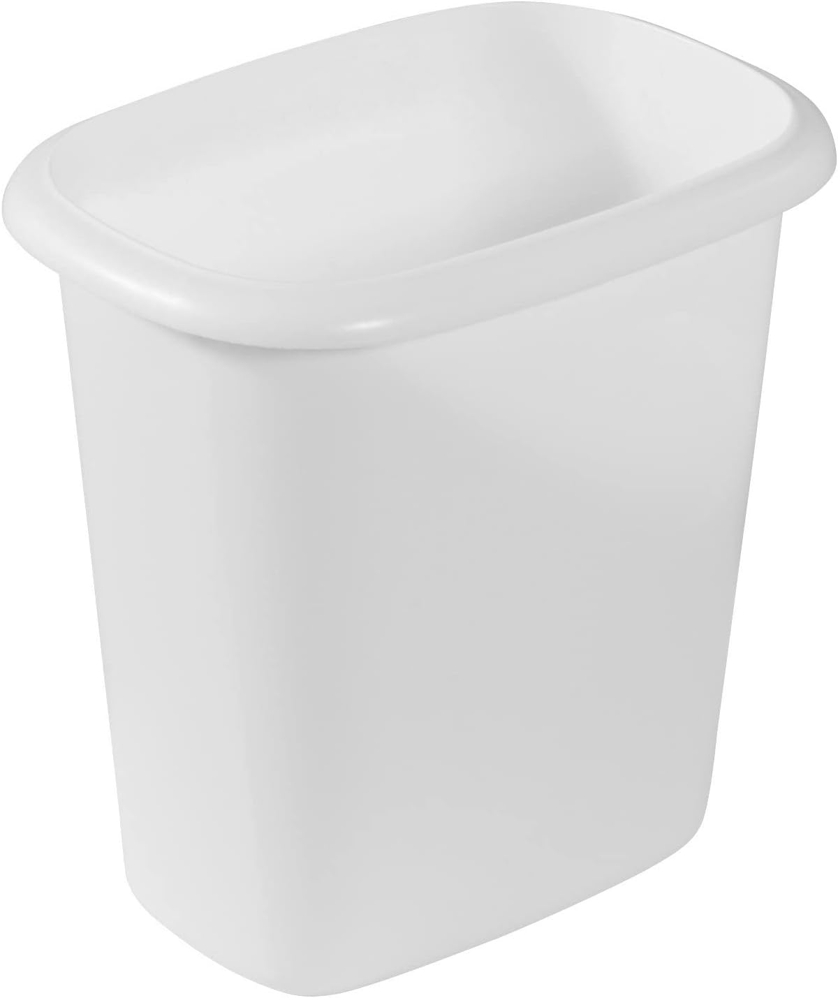 Vanity Trash Can/Wastebasket 1.5-Gallons/6-Quarts White for Under Counter/Kitchen/Office/Bedroom/Bathroom