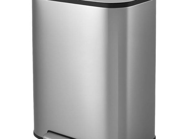 Home 14 Gallon / 50L Large Capacity Kitchen Garbage Can, Stainless Steel Step Pedal, Fingerprint Resistant Soft Close Lid with Removable Inner Bucket for Home & Commercial