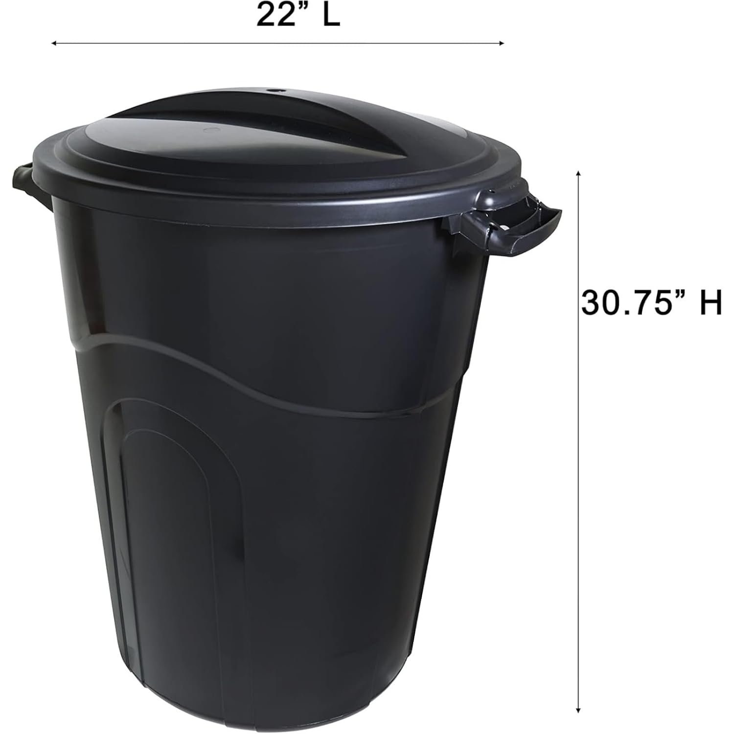 32 Gallon Trash can, Outdoor Garbage can with Handles & Click Lock Lid, Indoor or Outdoor Durable - Image 2
