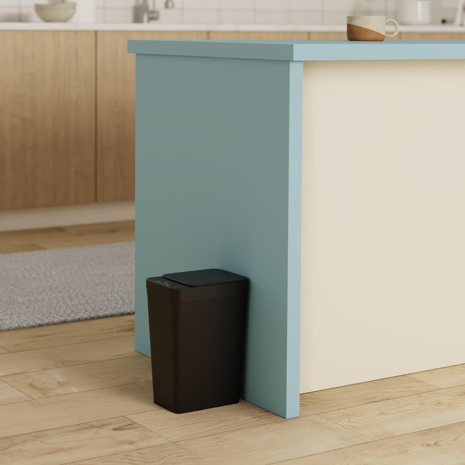 Bathroom Trash Can with Lid, 2 Pack 2.2 Gallon Automatic Touchless Garbage Can, Small Motion Sensor Smart Trash Can, Slim Waterproof Trash Bin for Bedroom, Bathroom, Office, Living Room (Black) - Image 2