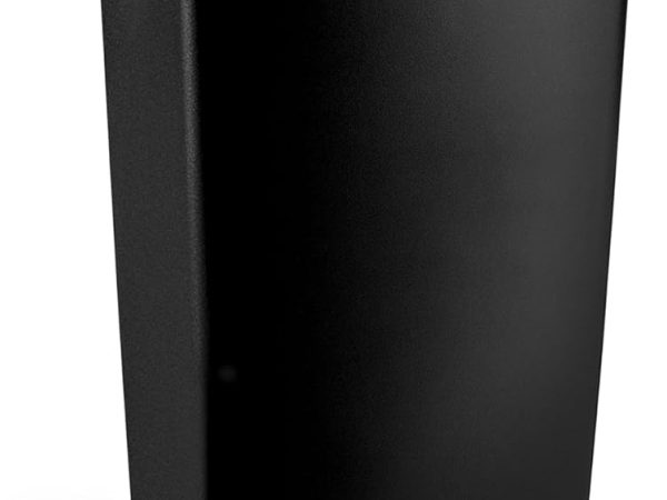 40 Liter / 10.6 Gallon Slim Kitchen Step Trash Can With Secure Slide Lock, Black Plastic