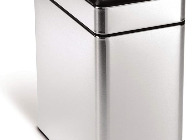 Slim Open Can, 10L / 2.6 Gallon Commercial Office Trash Can for Hotel Rooms, Conference Rooms, Reception, Heavy Duty Stainless Steel, ADA-Compliant, Brushed Stainless Steel