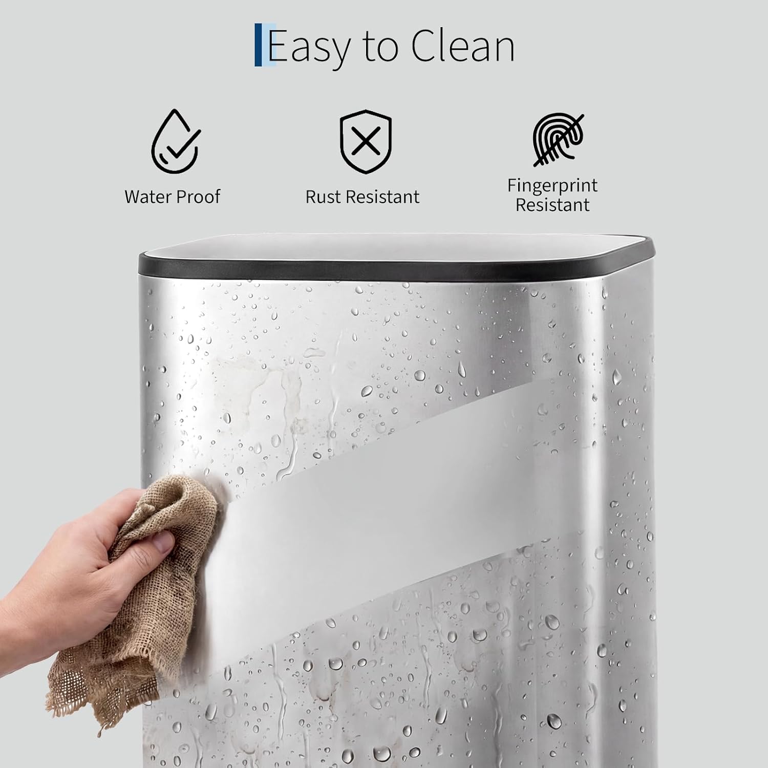 Home 14 Gallon / 50L Large Capacity Kitchen Garbage Can, Stainless Steel Step Pedal, Fingerprint Resistant Soft Close Lid with Removable Inner Bucket for Home & Commercial - Image 2