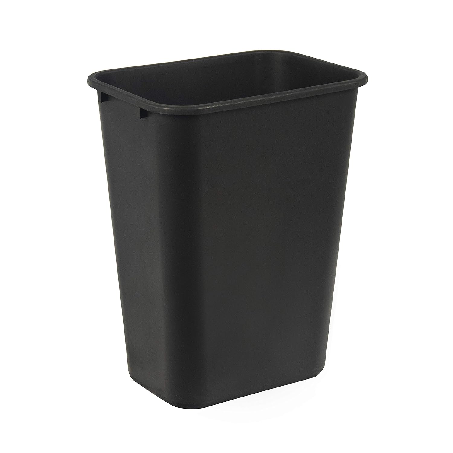 Rectangular Commercial Office Wastebasket, Easy to Clean, Space-Saving,15.5"L x 11.5"W x 20"H, 10 Gallon, Black